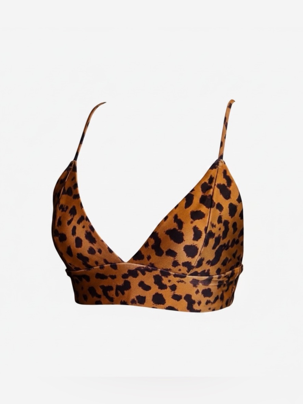 H&M Leopard Print Bralette with Satin Sheen - Size 4, New